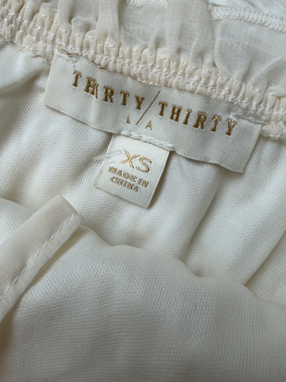Girls Cream Ruffled Tank Top - Picture 3 of 3